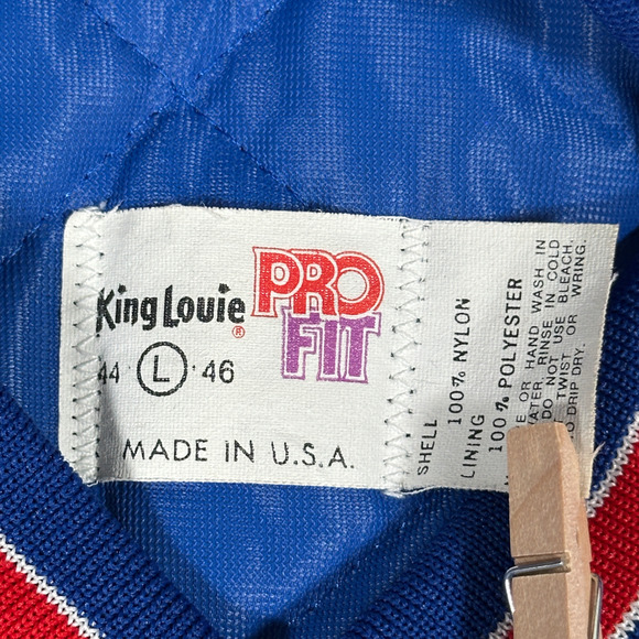 Vintage Teamsters Jacket Adult LARGE Blue King Louie Satin Bomber Union Made 80s - Picture 4 of 10